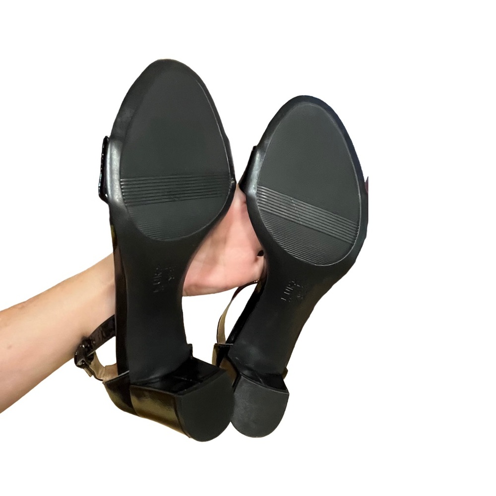 NEW Naturalizer Womens Vera Black Patent Leather Sz 8 Ankle Strap Heel Sandal - Picture 6 of 9